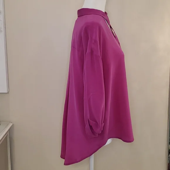 🎉HP🎉 Anthropologie Maeve 💘NWT💘 Medium Magenta 100% Silk Top!💘💜💘💜💘💜 - Picture 5 of 12